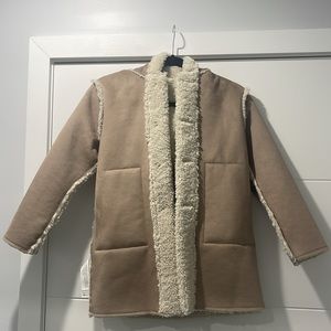 NWT ZARA KIDS double sided shearling/suede jacket size 9-10